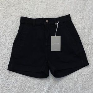 NWT Everlane The Cotton Twill Short in Black size 0